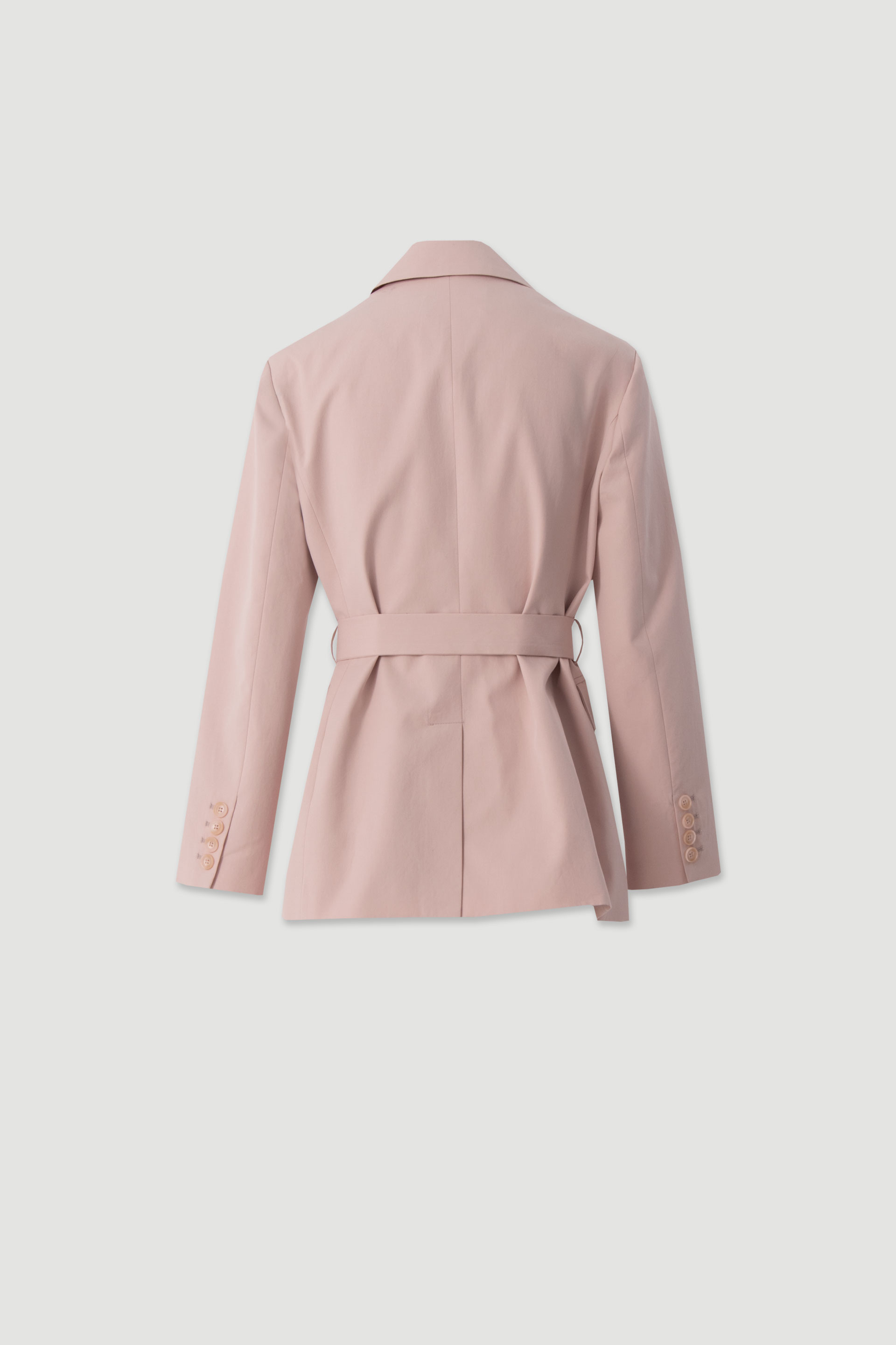 Cotton wrap blazer with belt