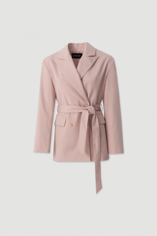Cotton wrap blazer with belt Cotton wrap blazer with belt