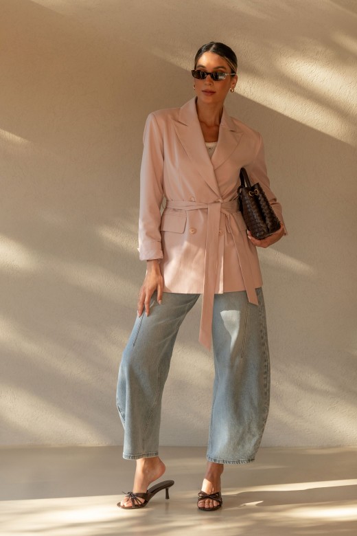 Cotton wrap blazer with belt Cotton wrap blazer with belt