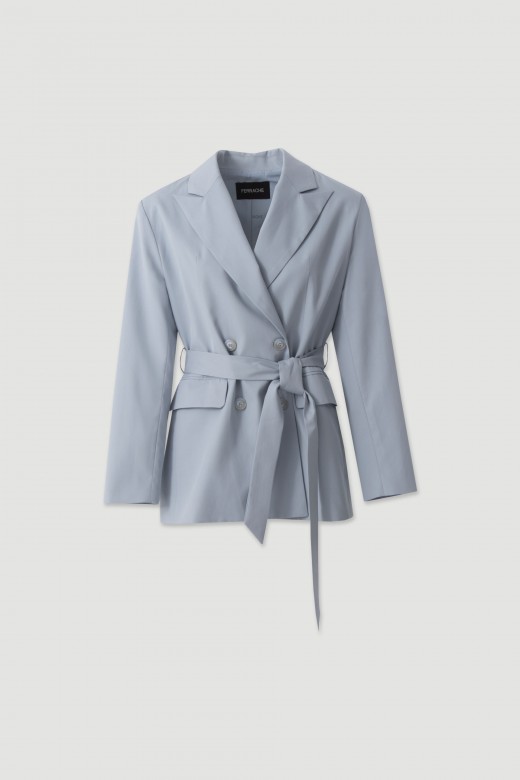 Cotton wrap blazer with belt Cotton wrap blazer with belt