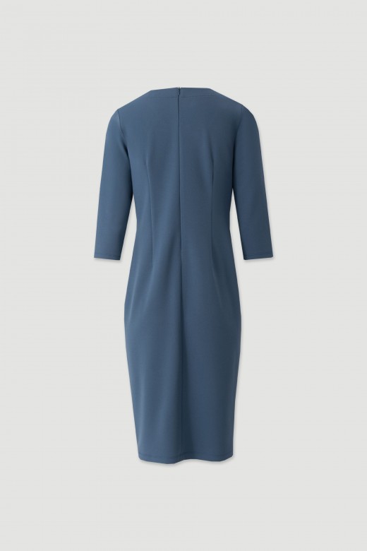 Fitted midi dress with metallic detail Fitted midi dress with metallic detail