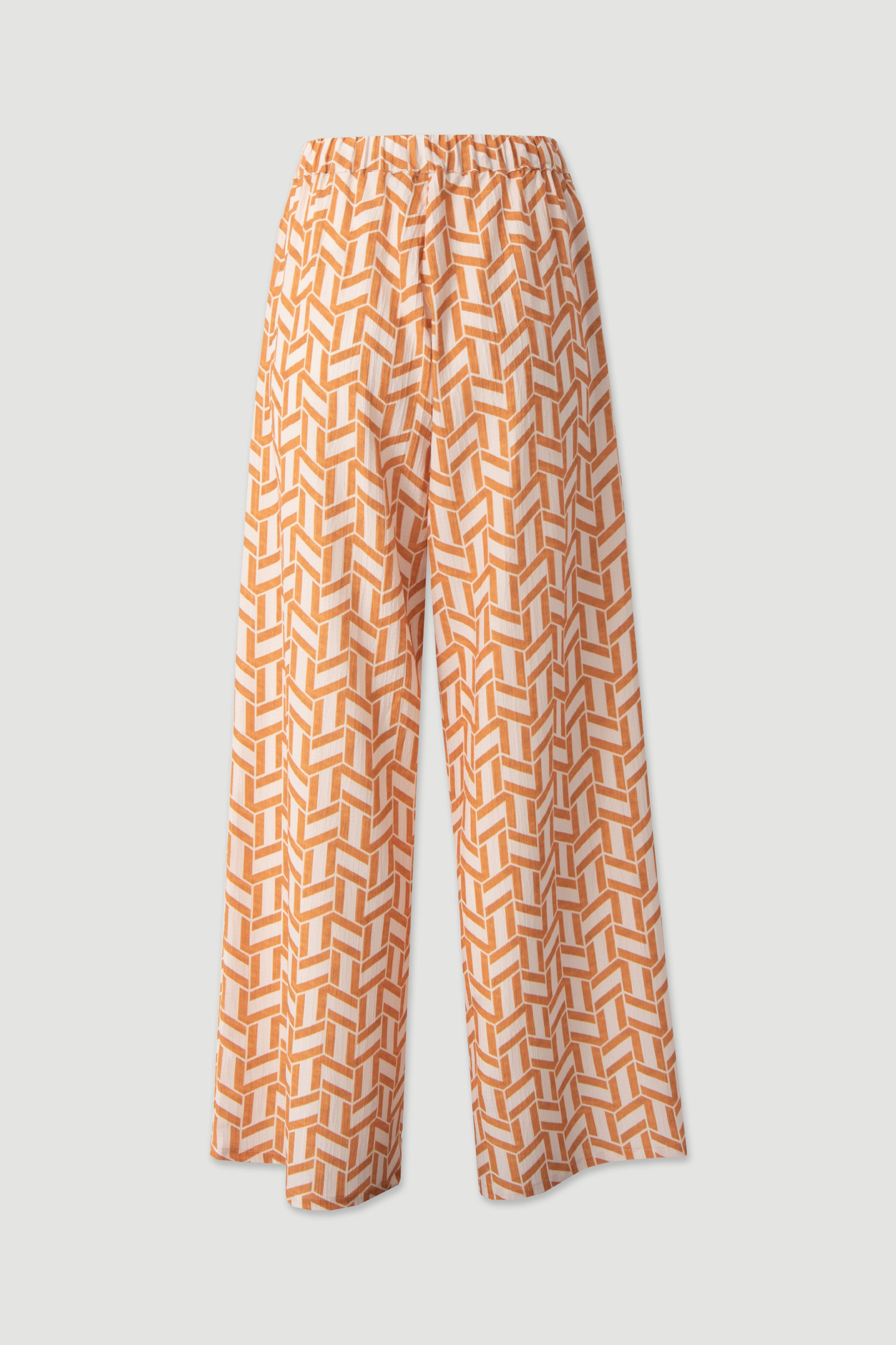Flowy printed trousers with elastic waist