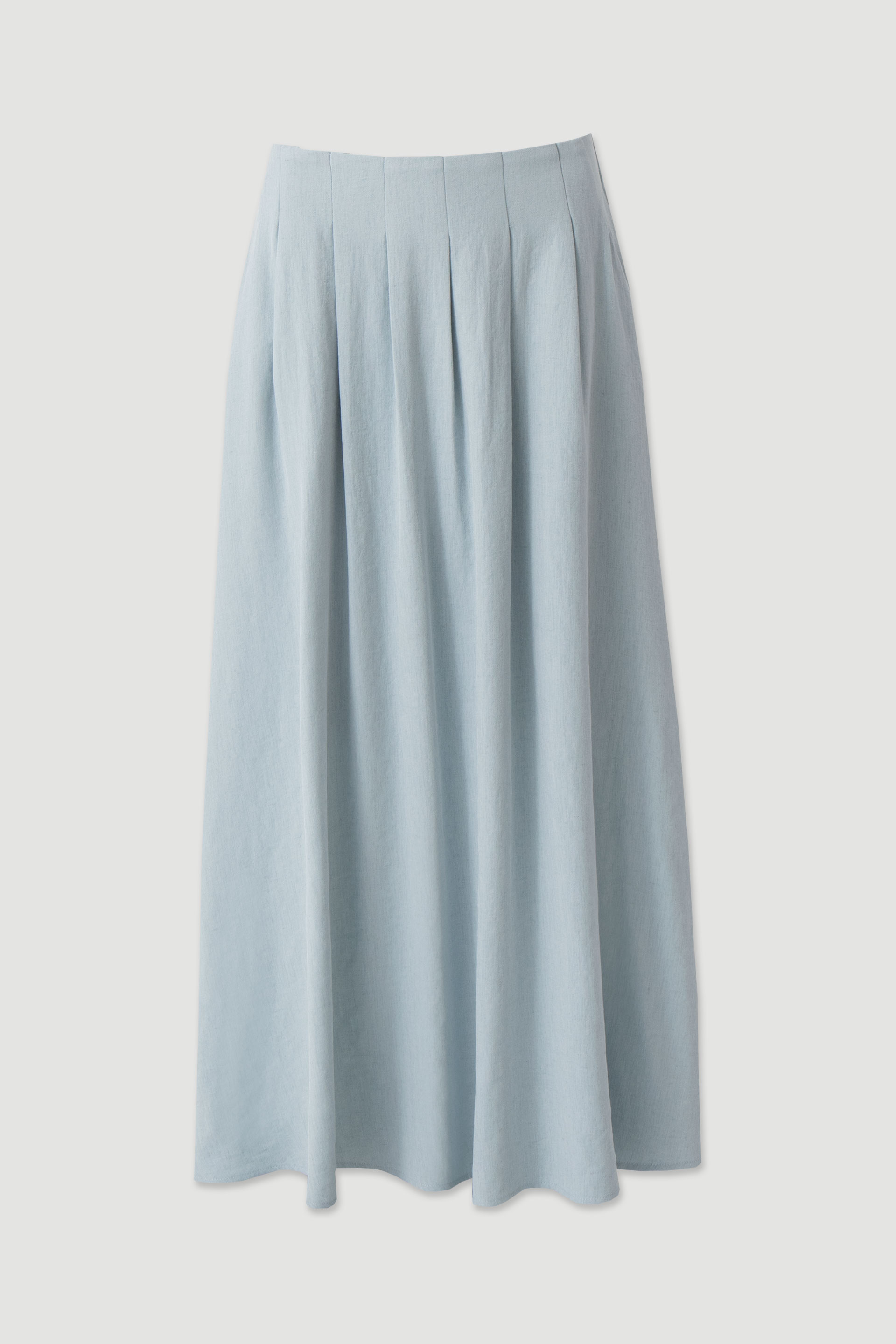 Linen midi skirt with pleats