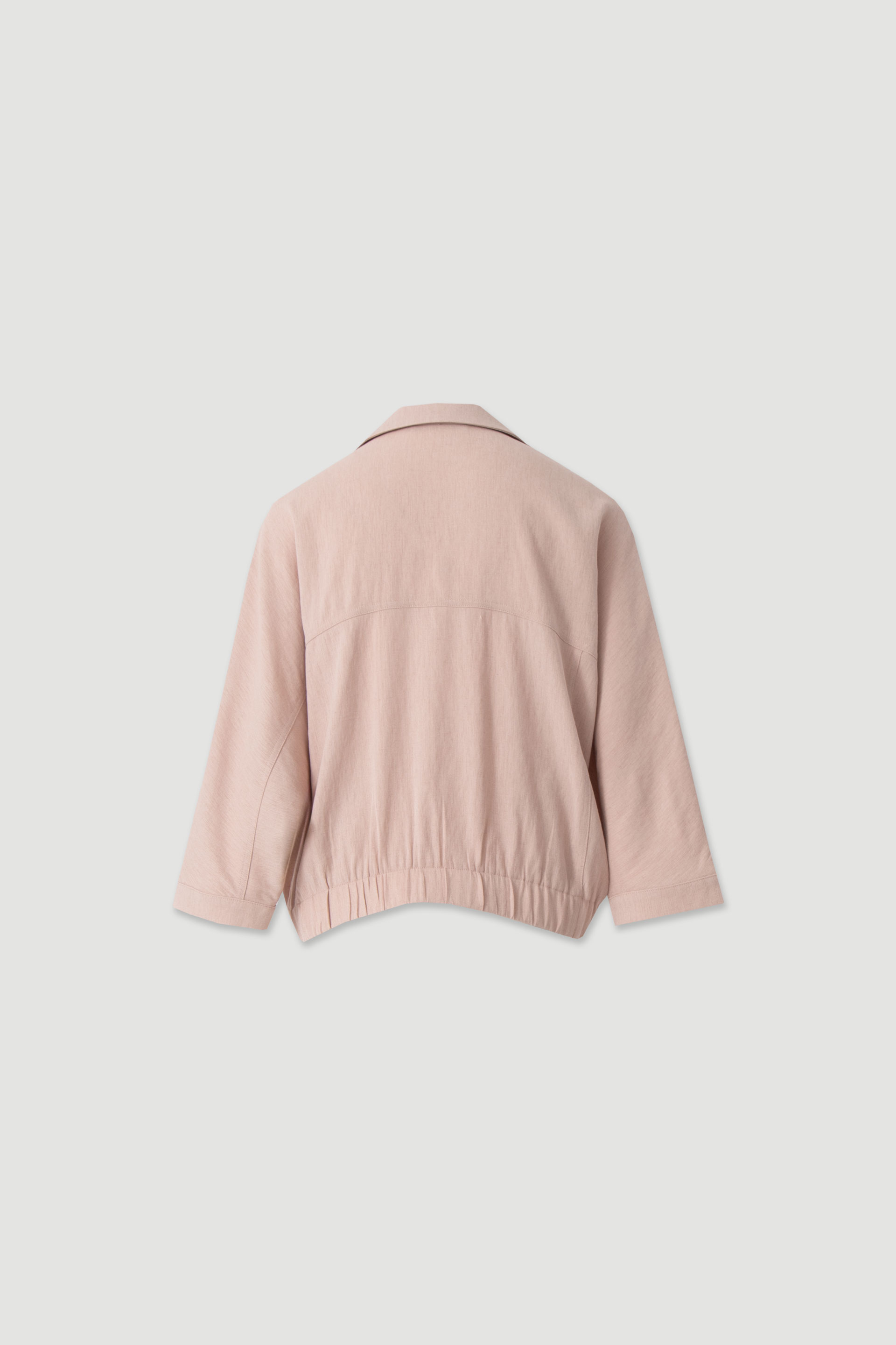 Linen jacket with pockets and elastic hem