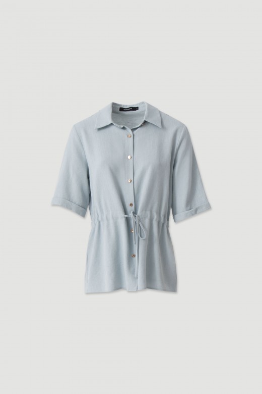 Linen shirt with adjustable waist tie Linen shirt with adjustable waist tie