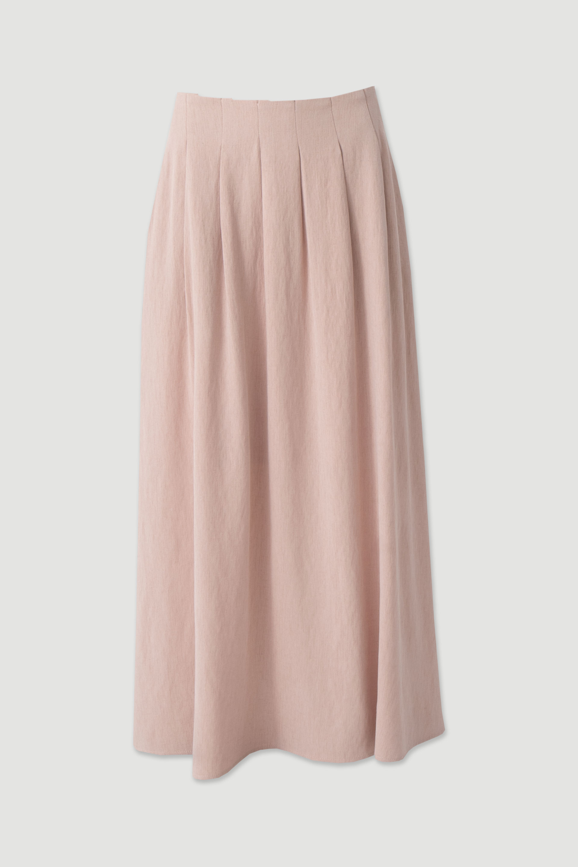 Linen midi skirt with pleats