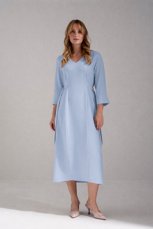Flowing midi dress with side ties