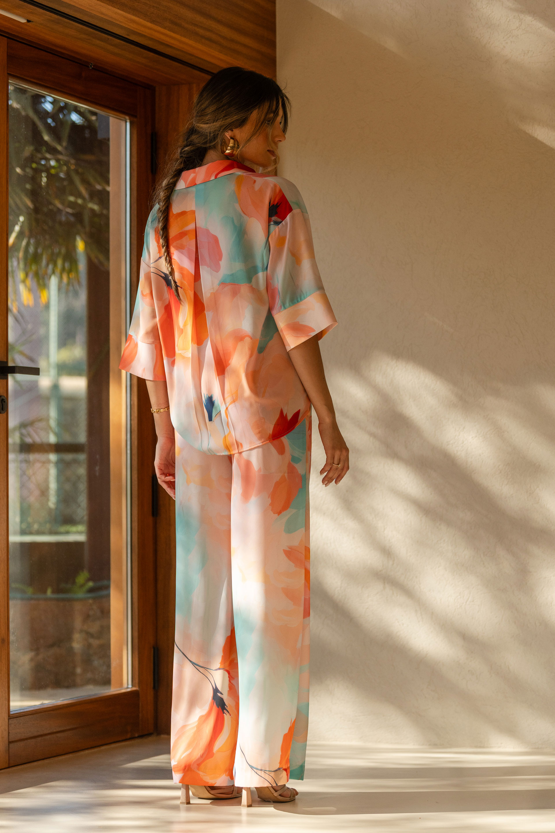 Flowy printed trousers