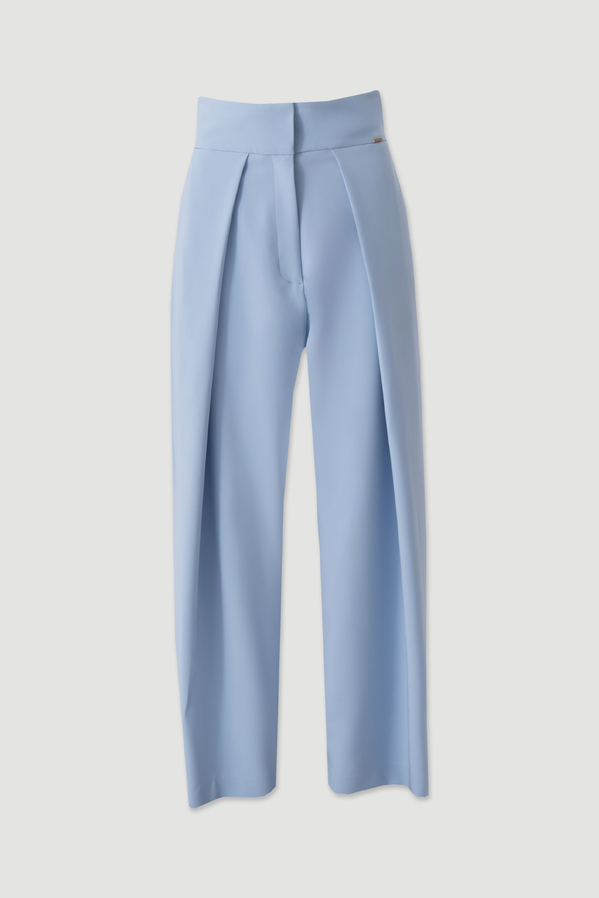 High-waisted pleated trousers