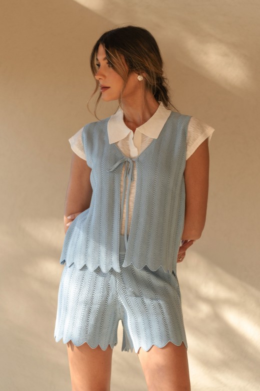 Textured cotton knit vest Textured cotton knit vest
