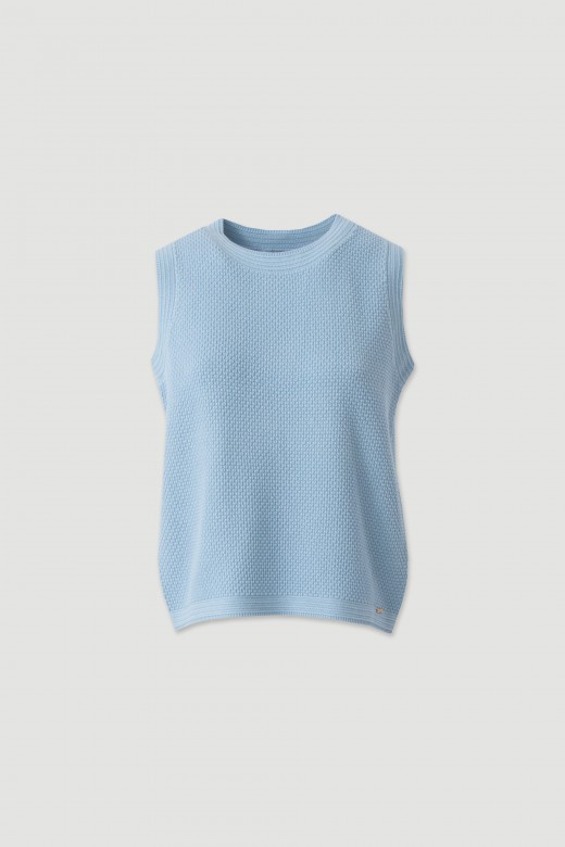 Perforated knit top 100% cotton Perforated knit top 100% cotton