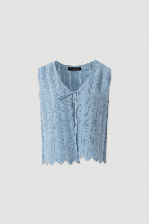 Textured cotton knit vest Textured cotton knit vest