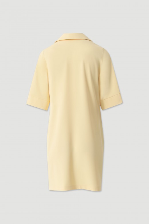 Short dress with side pockets and v-neck Short dress with side pockets and v-neck