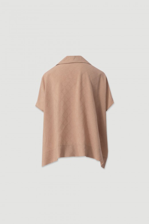 Flowing tunic with crossover neckline Flowing tunic with crossover neckline