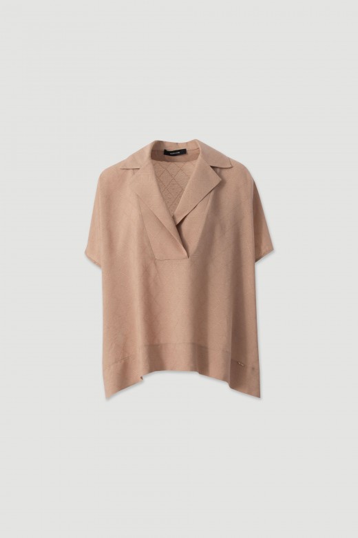 Flowing tunic with crossover neckline Flowing tunic with crossover neckline