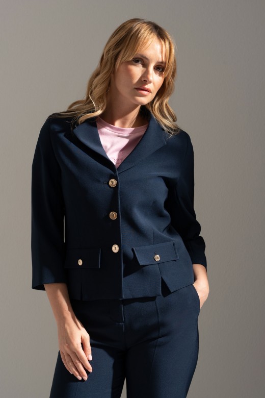 Classic cropped blazer with 3/4 sleeves Classic cropped blazer with 3/4 sleeves