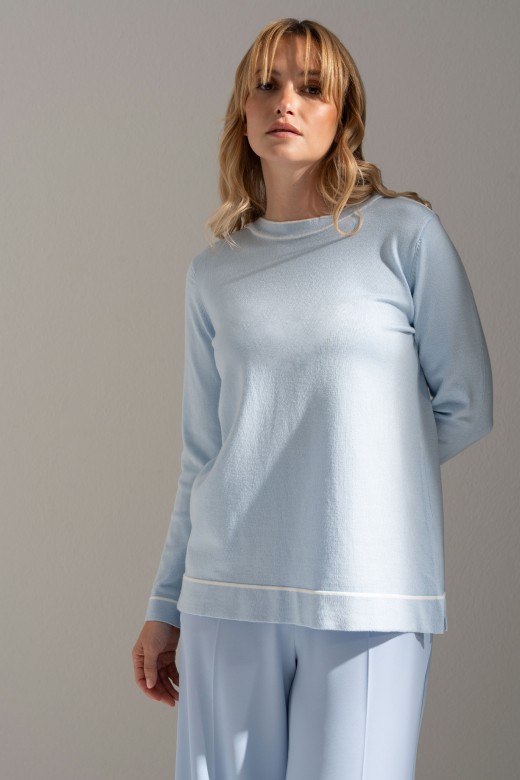 Knit sweater with shoulder buttons Knit sweater with shoulder buttons