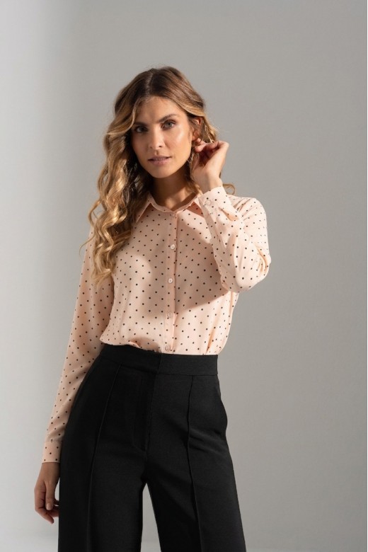 Printed blouse with classic collar Printed blouse with classic collar