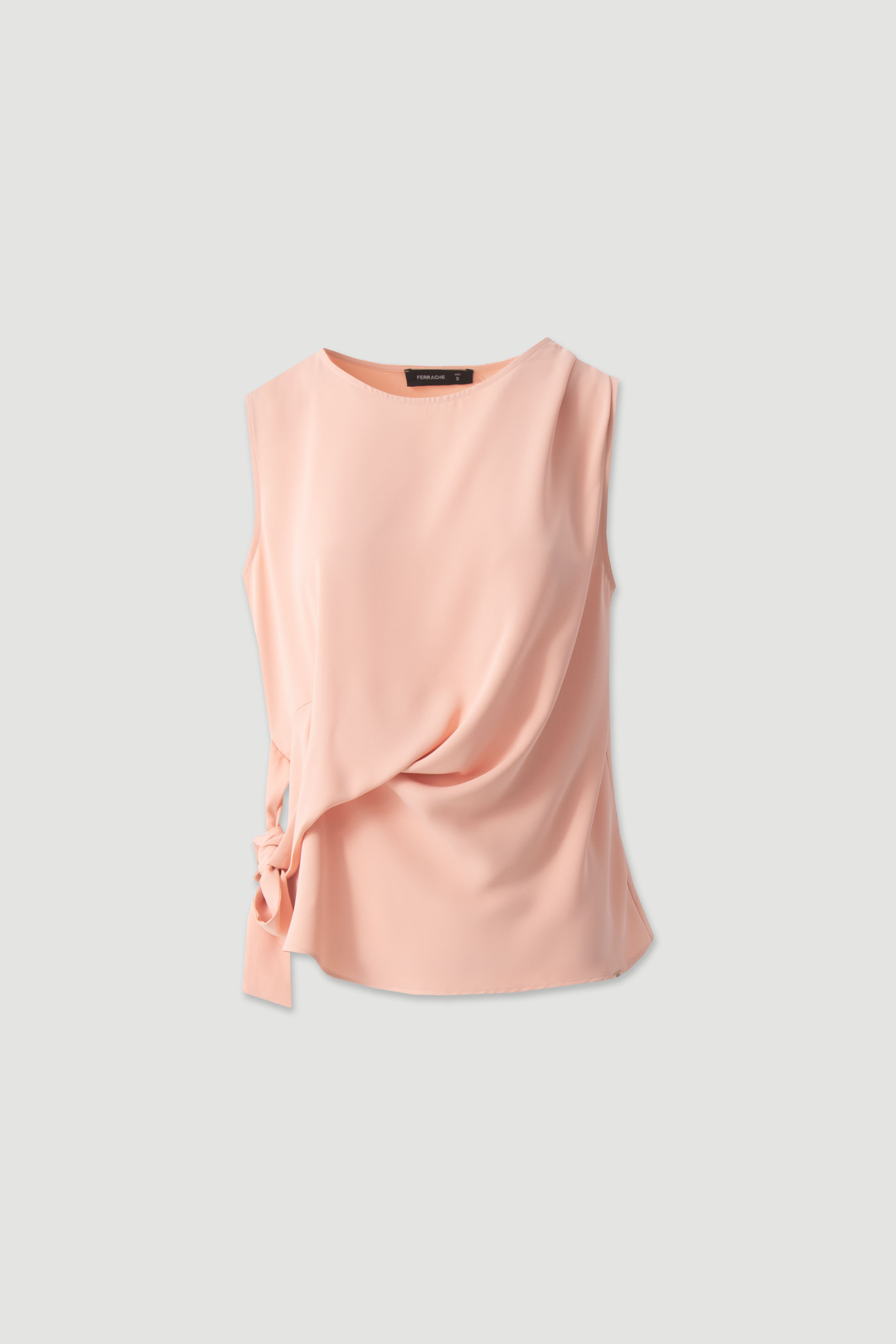 Flowing top with side drape