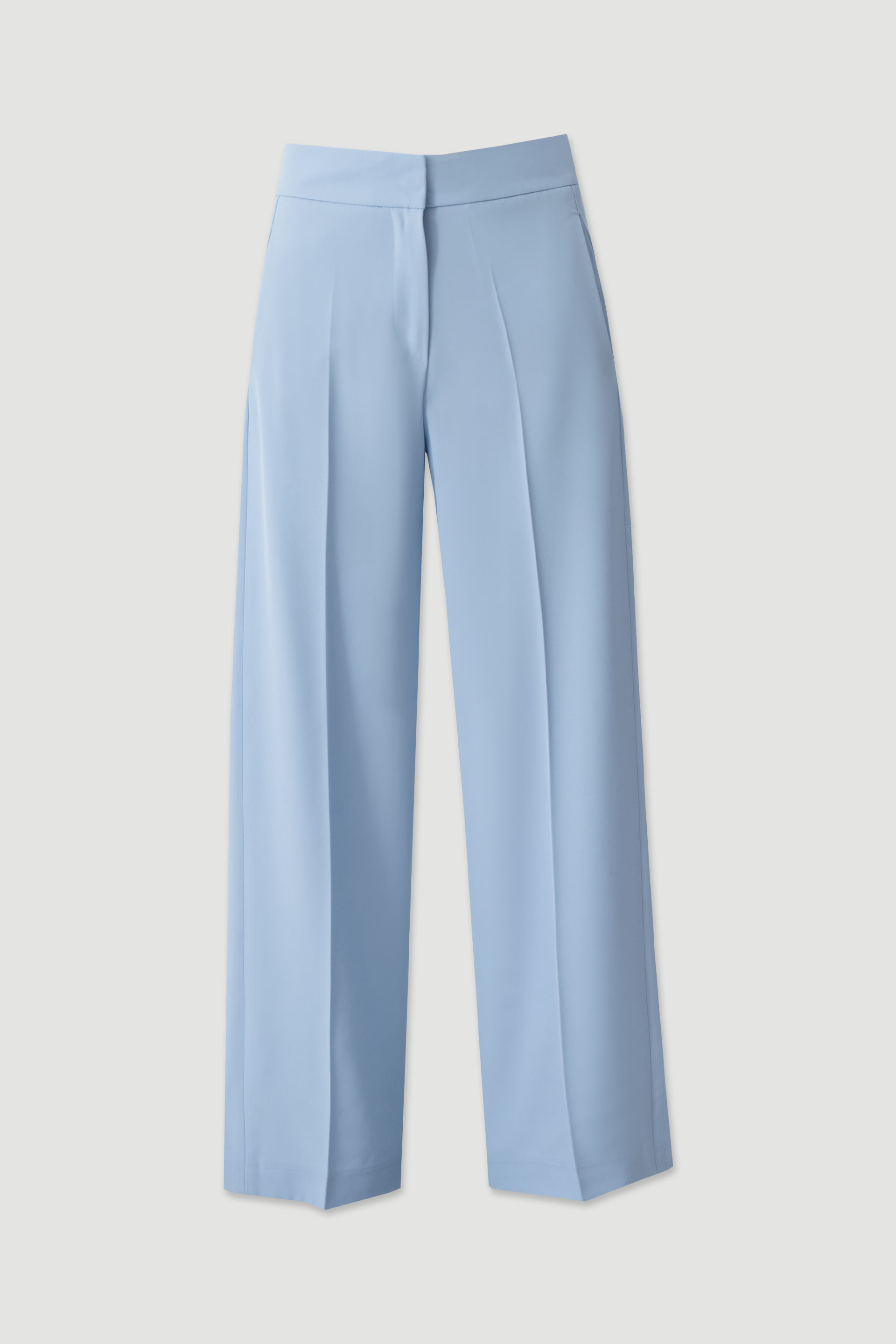 High-waisted wide-leg trousers