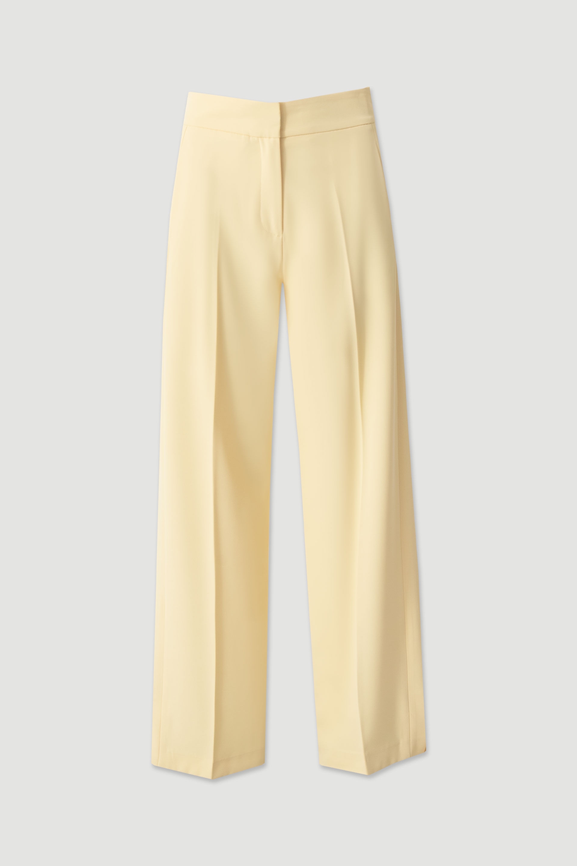 High-waisted wide-leg trousers