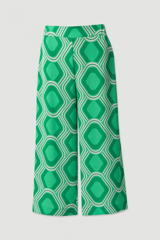 Pantalon culotte imprimé à motif géométrique Pantalon culotte imprimé à motif géométrique