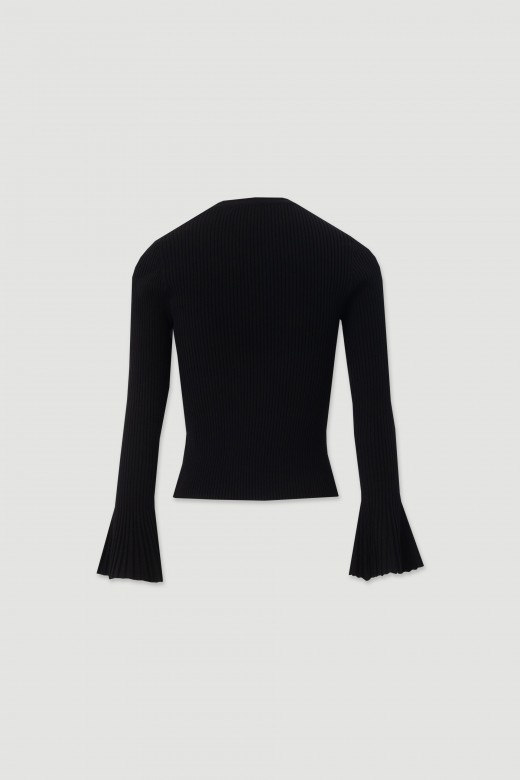 Ribbed knit sweater with flare sleeves Ribbed knit sweater with flare sleeves