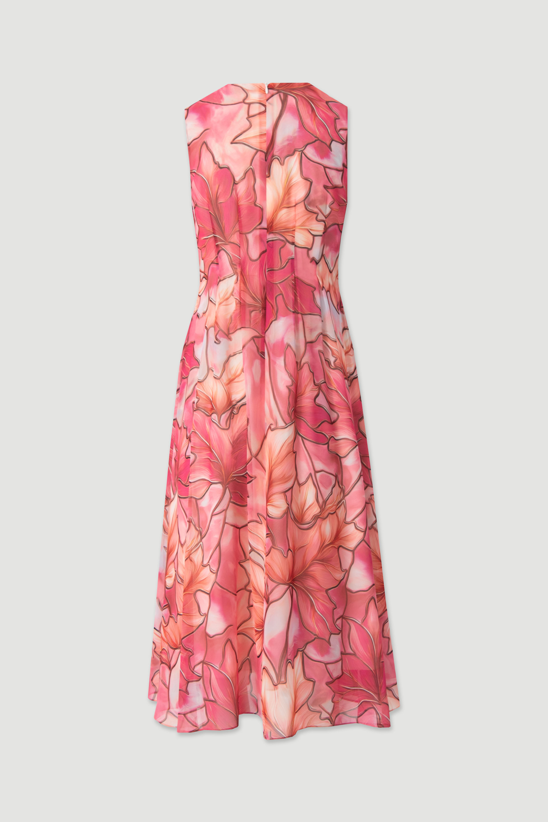Printed pleated midi dress