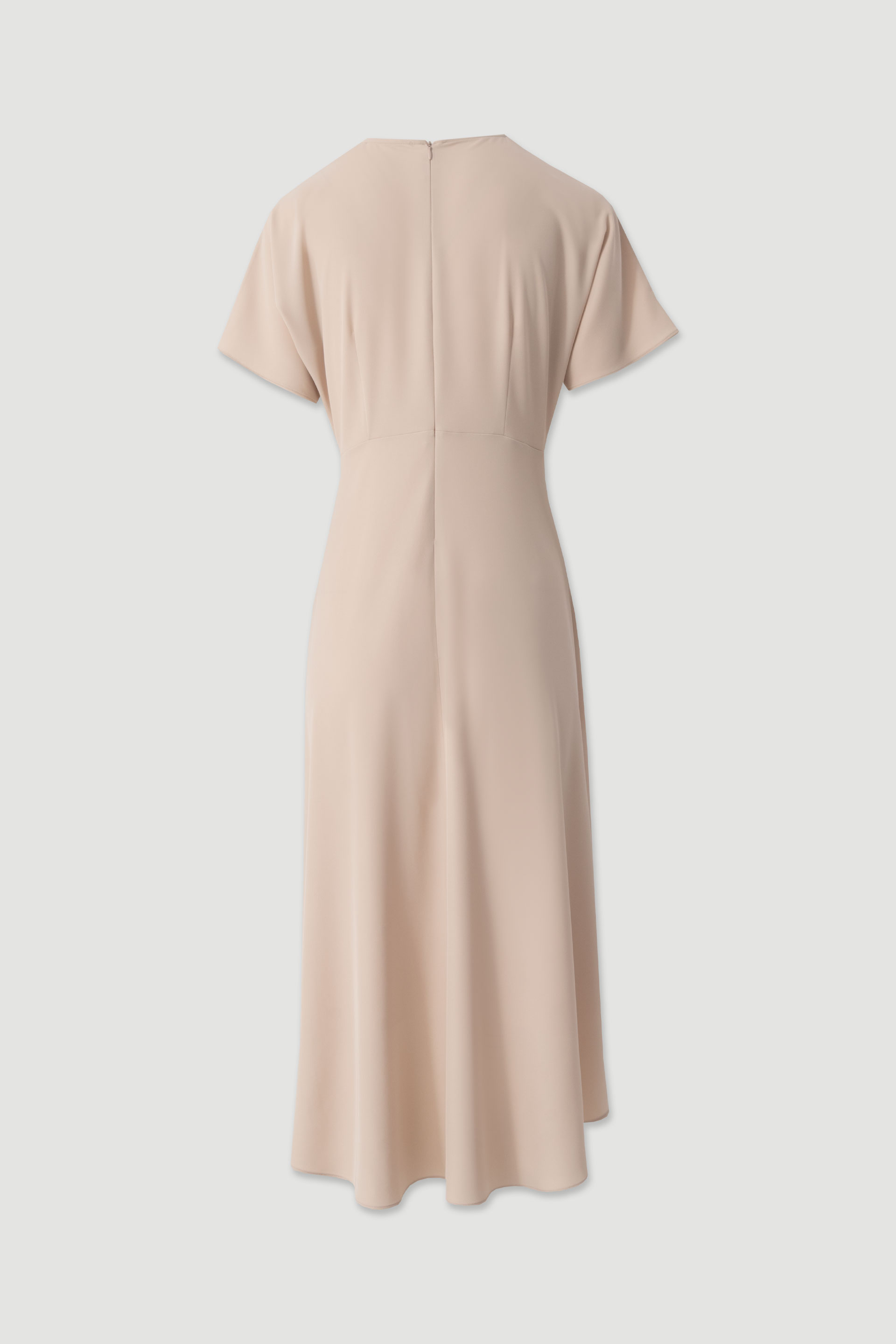Midi wrap dress with short sleeves
