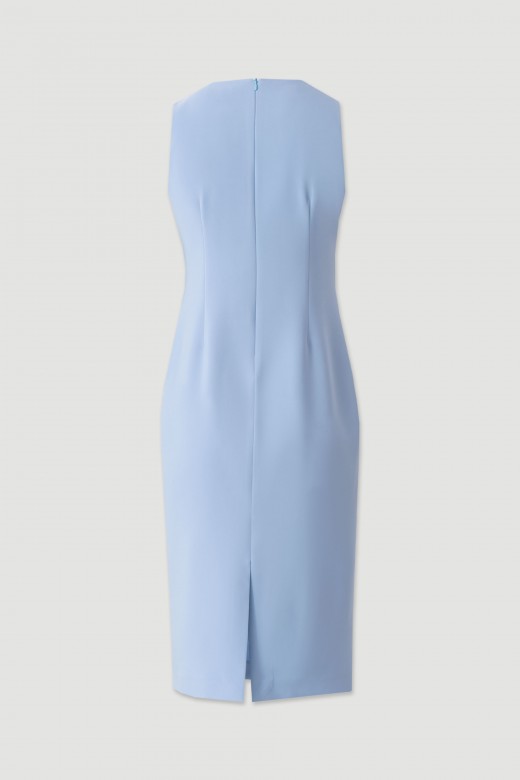Midi dress with belt detail and side ruffle Midi dress with belt detail and side ruffle