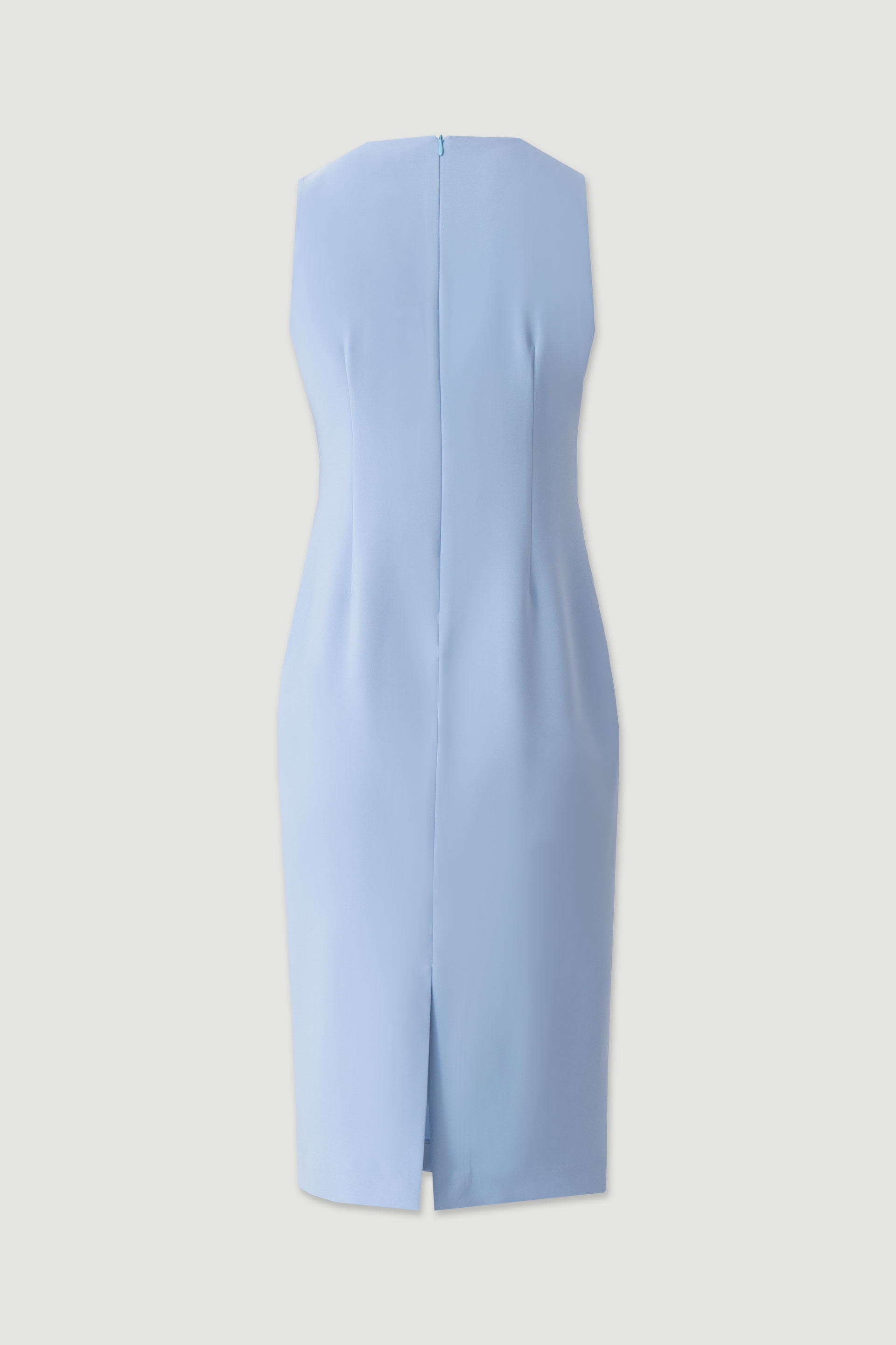 Midi dress with belt detail and side ruffle