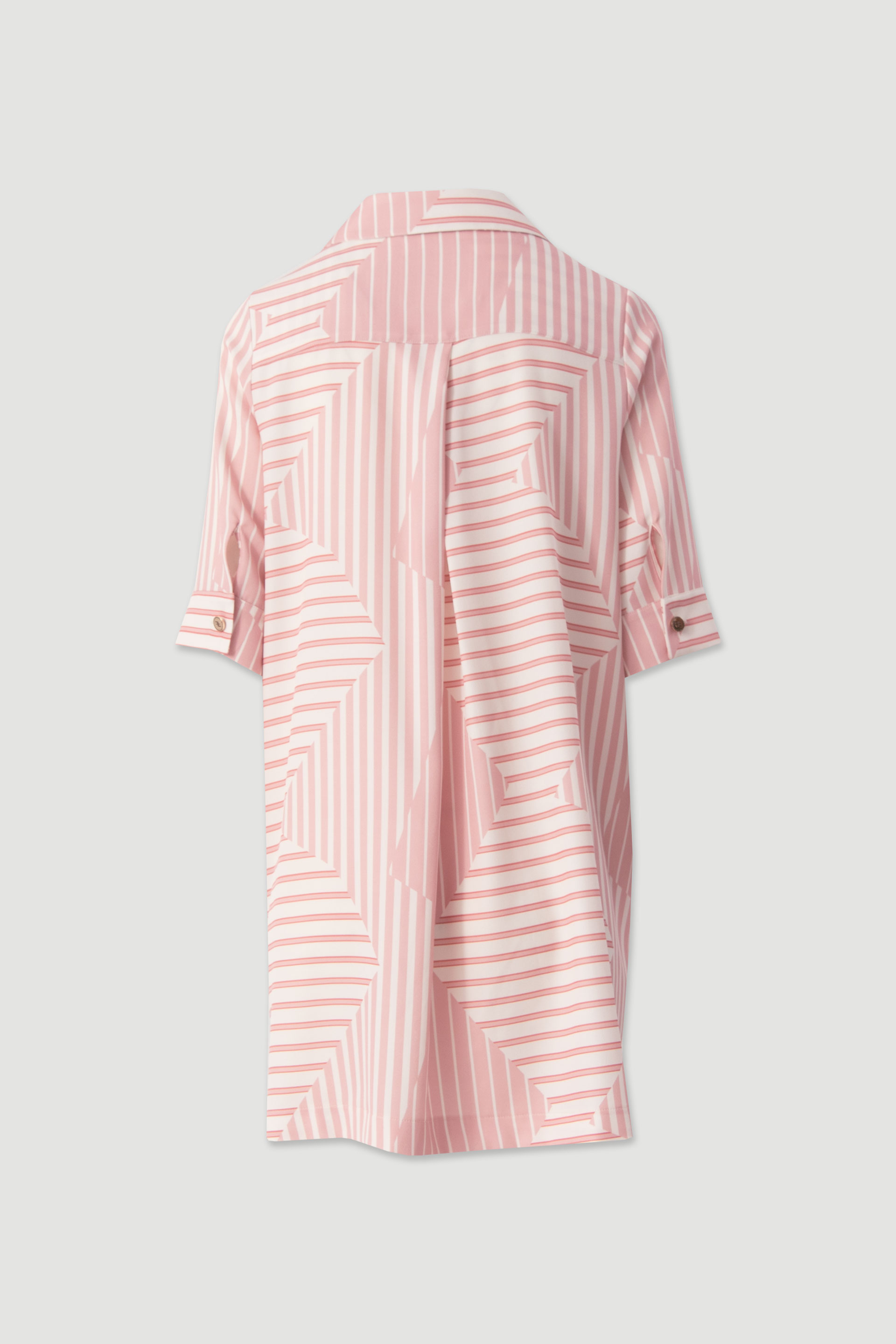 Short shirt dress with geometric striped pattern