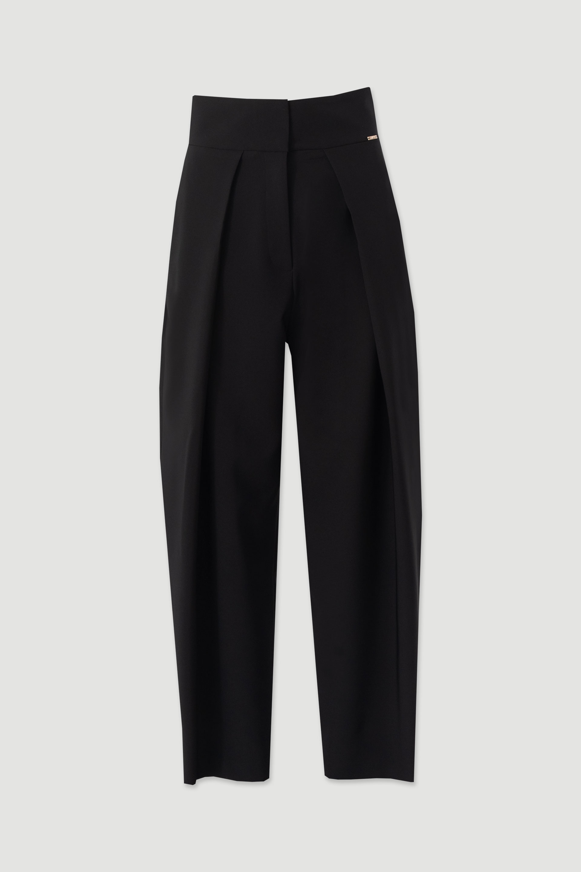 High-waisted pleated trousers