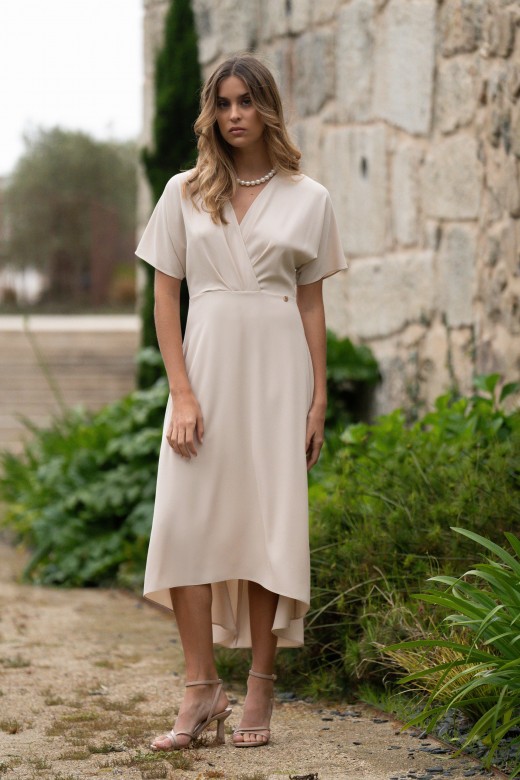 Midi wrap dress with short sleeves Midi wrap dress with short sleeves
