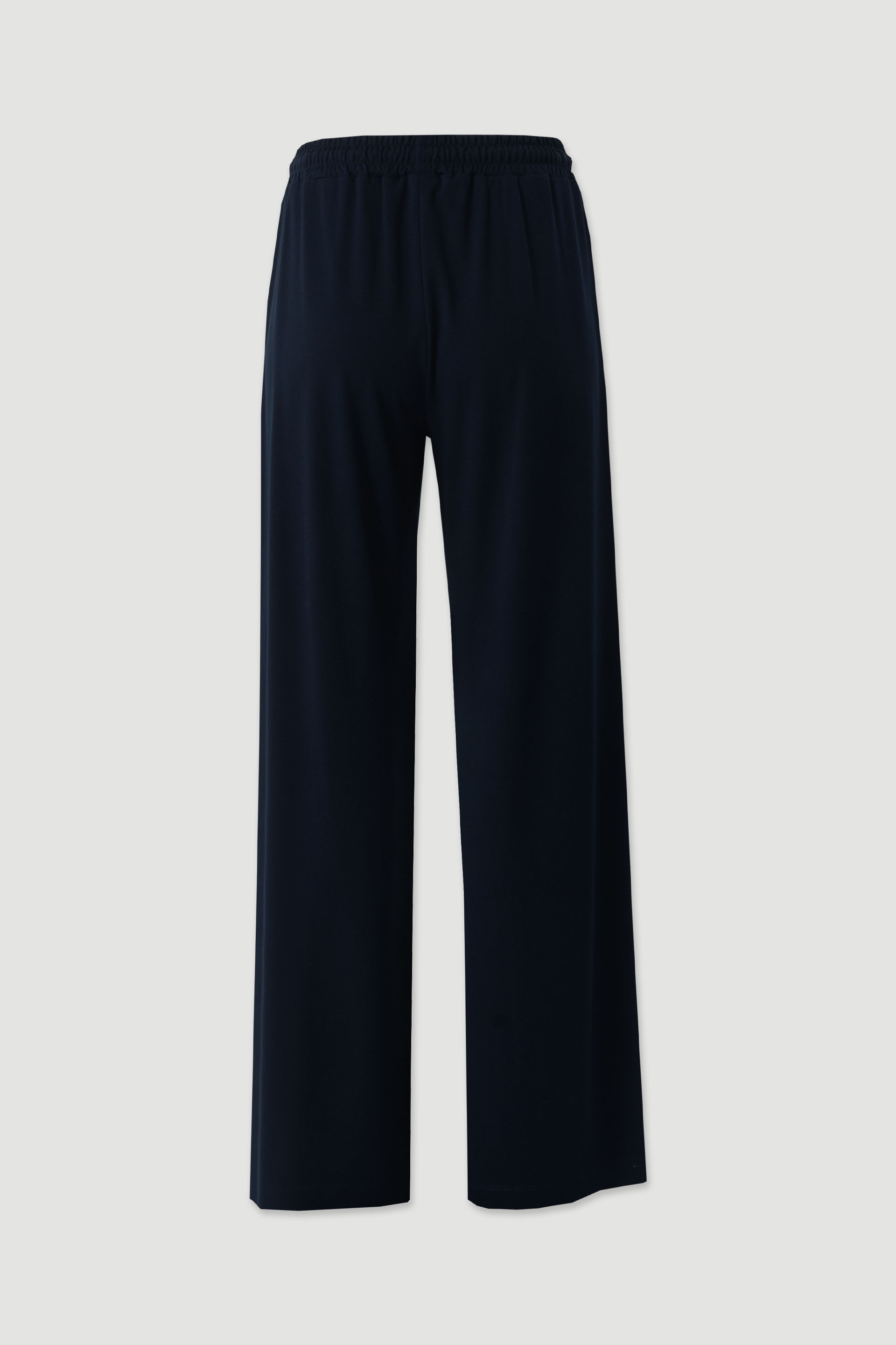 Wide-leg knit trousers with elastic waistband