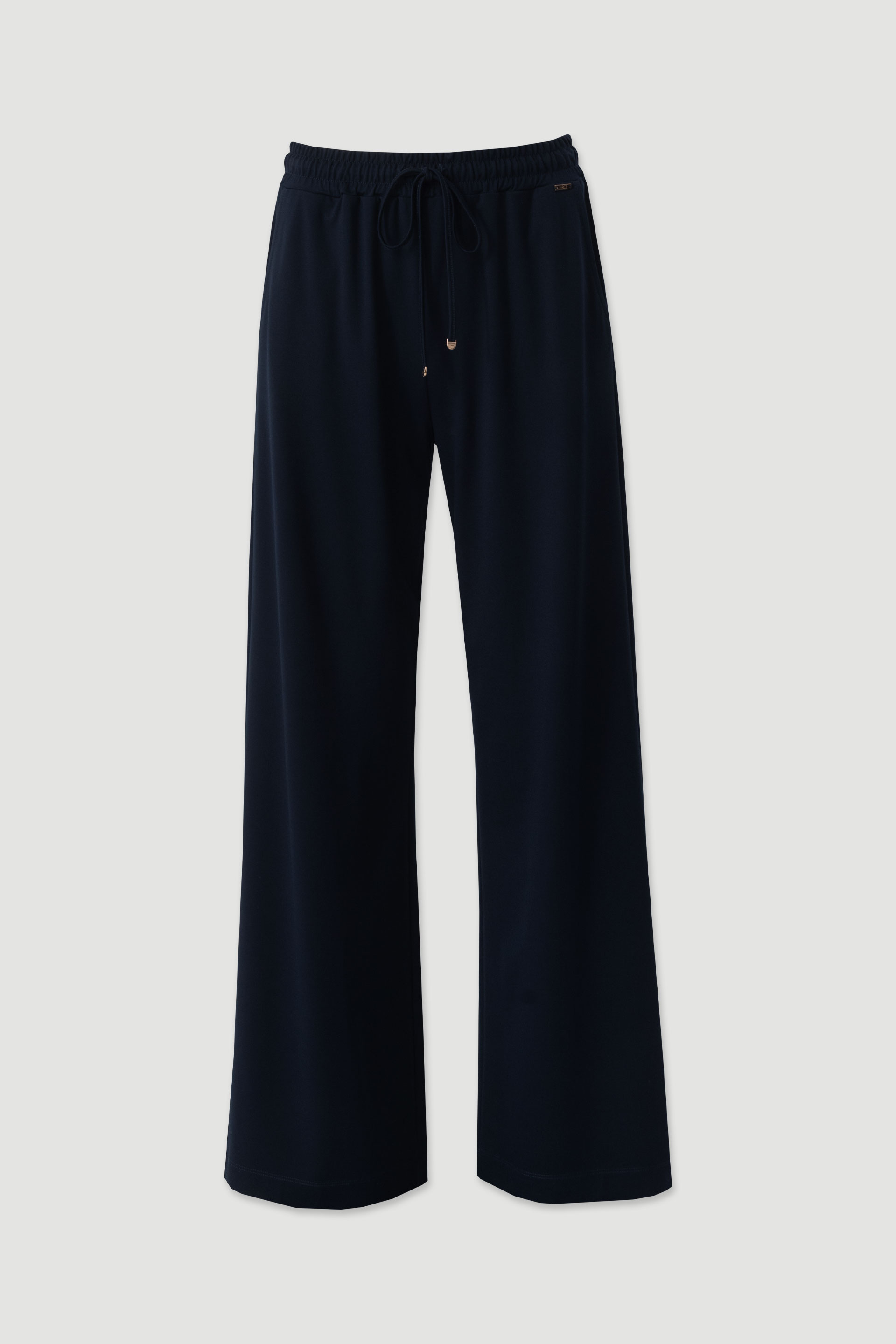 Wide-leg knit trousers with elastic waistband