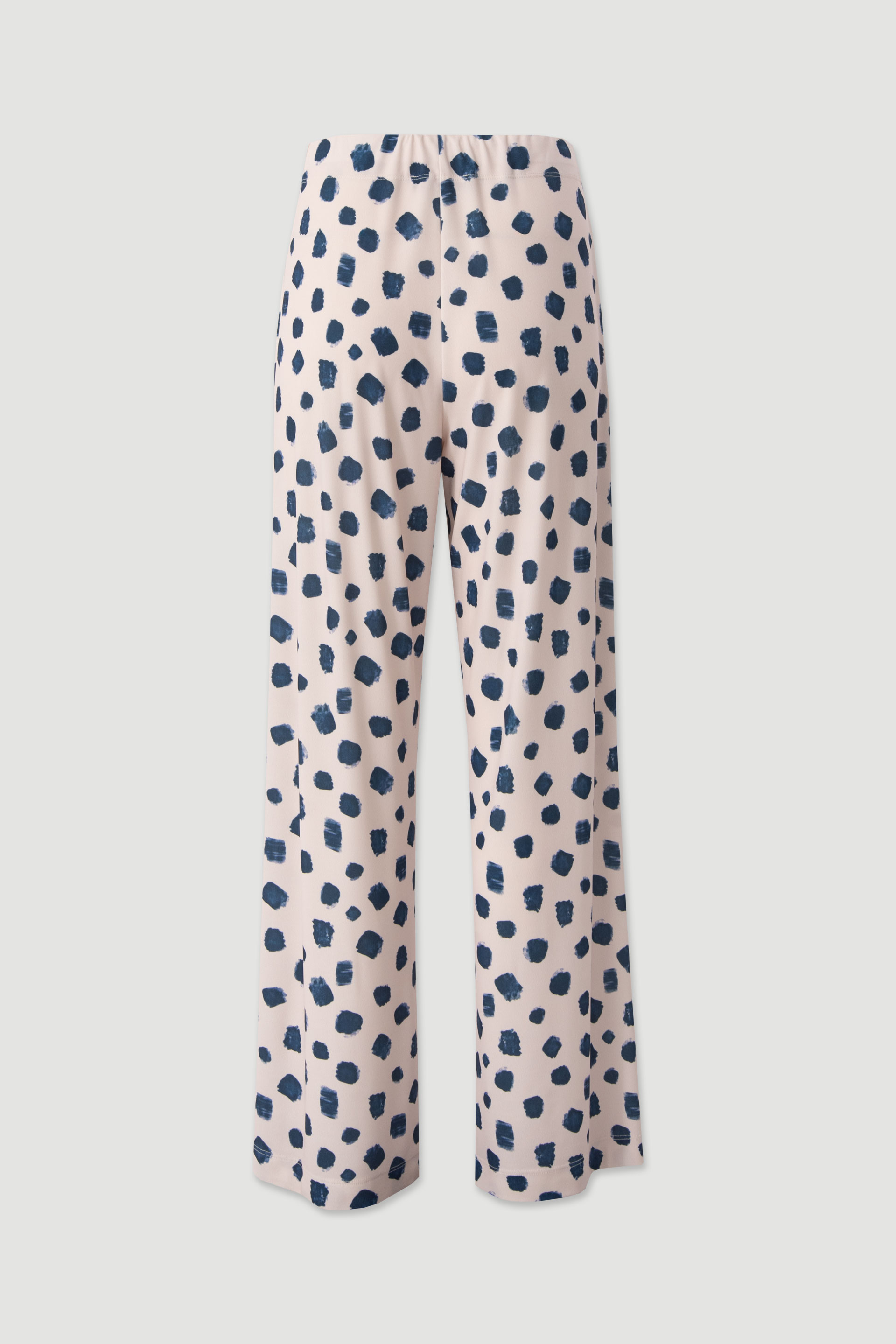Printed knit wide-leg trousers