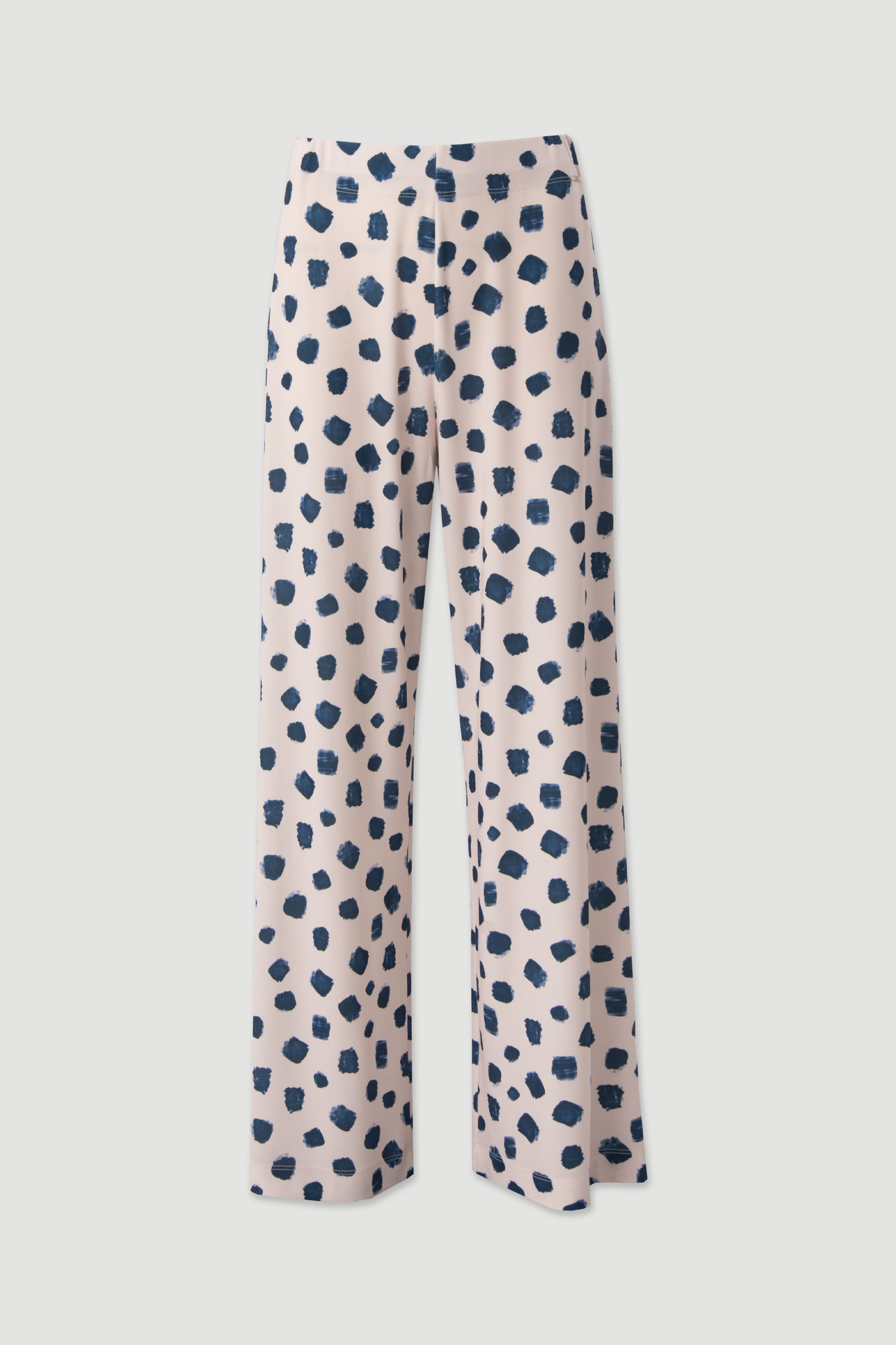 Printed knit wide-leg trousers