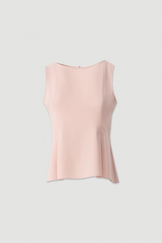 Sleeveless flowing top with side slits Sleeveless flowing top with side slits