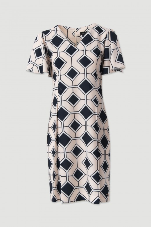 Fitted dress with geometric pattern Fitted dress with geometric pattern