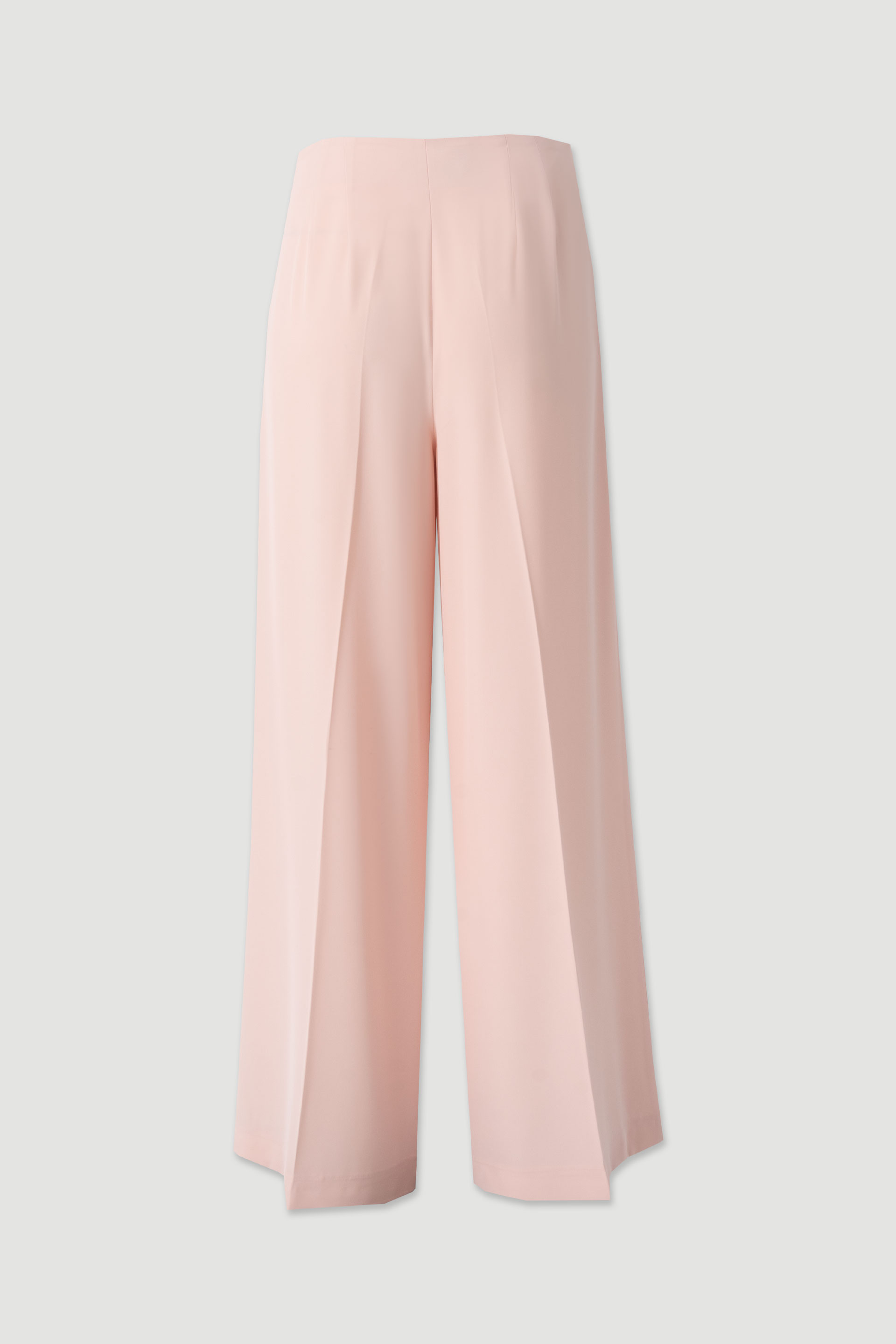Flowing trousers with cross-over fastening