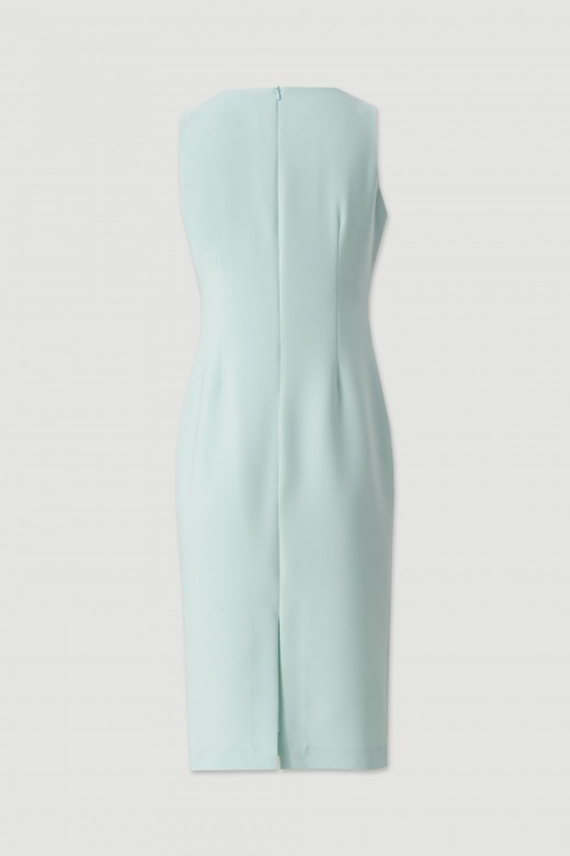 Midi dress with belt detail and side ruffle Midi dress with belt detail and side ruffle