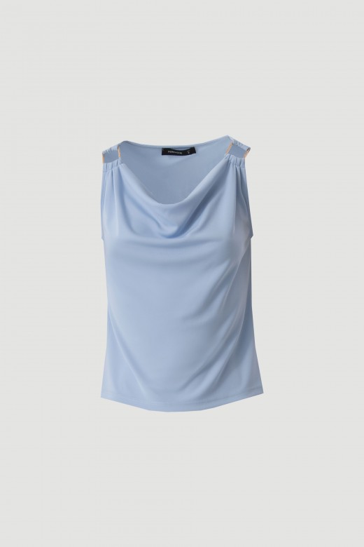 Top with draped neckline Top with draped neckline