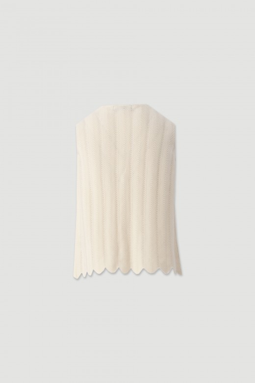 Textured cotton knit vest Textured cotton knit vest