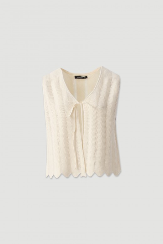Textured cotton knit vest Textured cotton knit vest