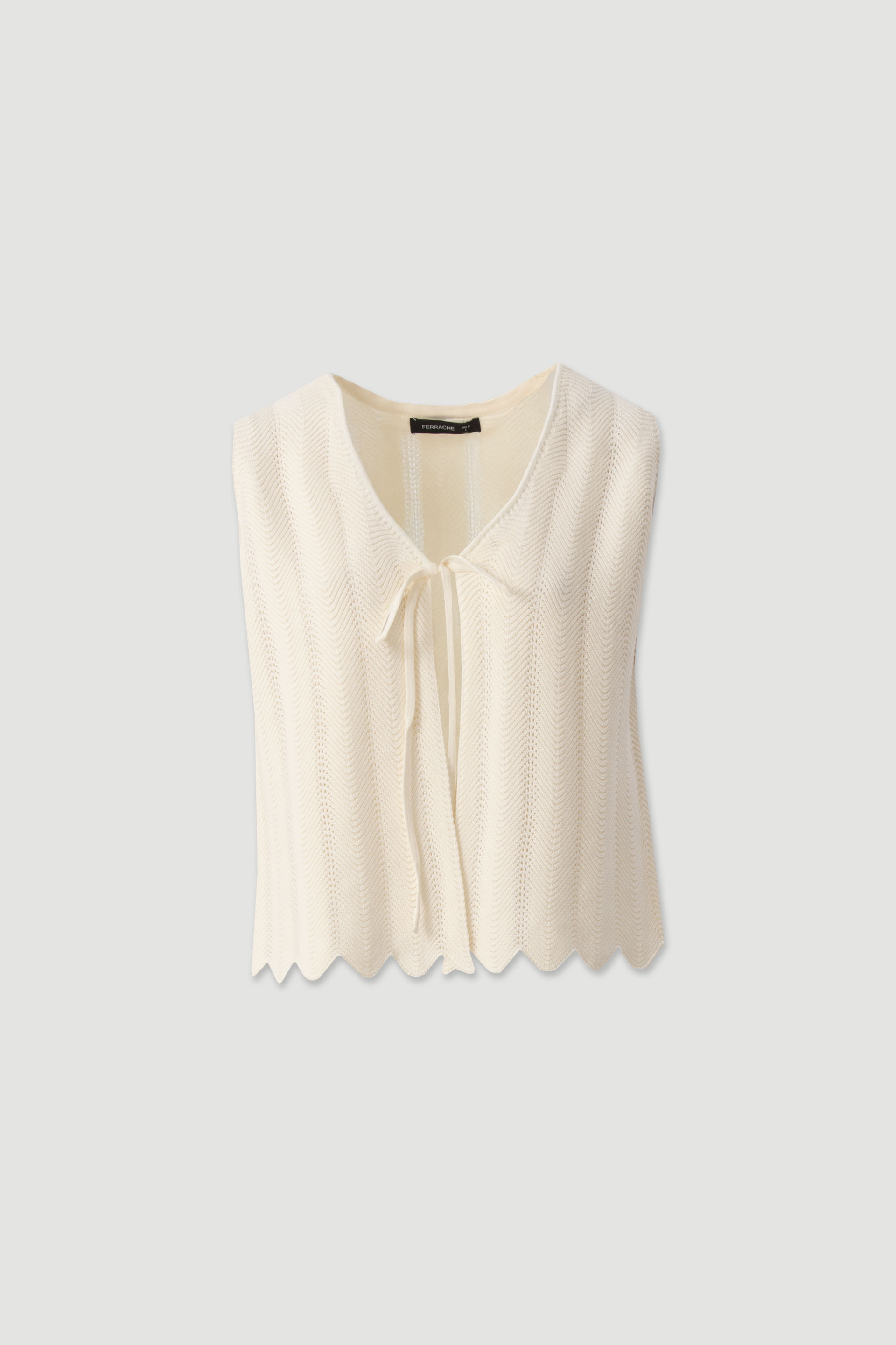 Textured cotton knit vest