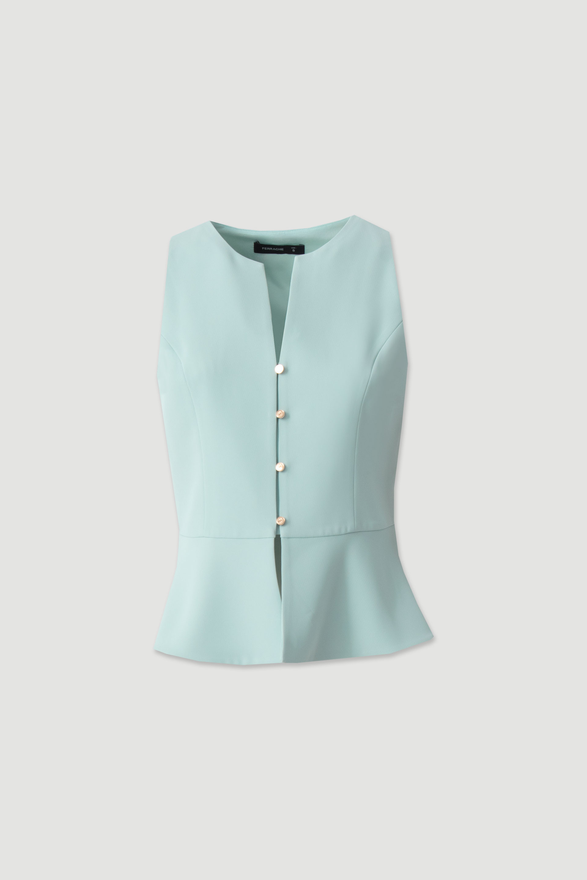 Structured vest with buttons and peplum effect