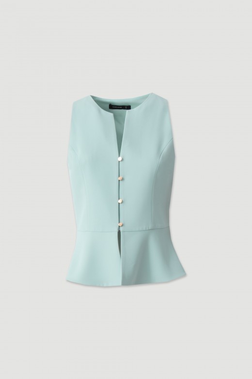 Structured vest with buttons and peplum effect Structured vest with buttons and peplum effect