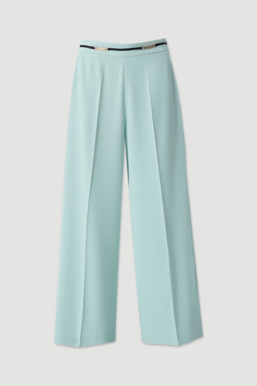 Fluid culotte trousers with metallic detail Fluid culotte trousers with metallic detail