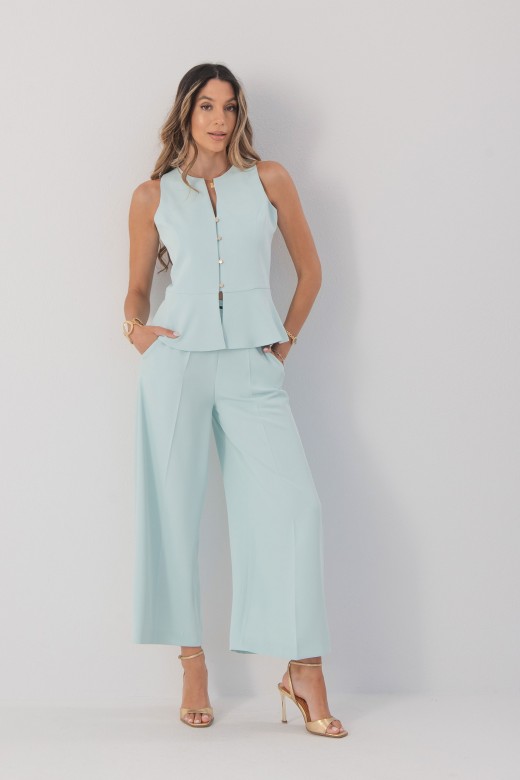 Structured vest with buttons and peplum effect Structured vest with buttons and peplum effect